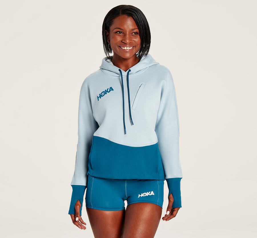 Hoka One One Hoodie Dames - Performance - Blauw - KX0813274